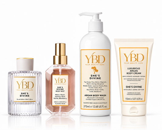 YBD x Silk Oil of Morocco - The Total Body Edit -She's Divine - Inspired by J'adore Dior