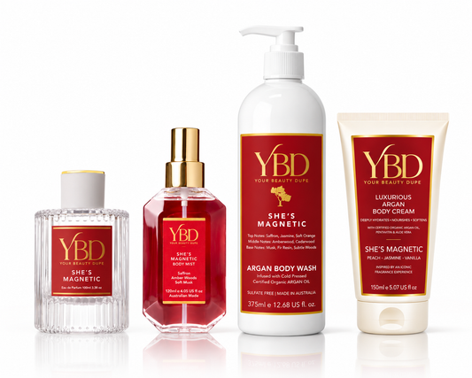 YBD x Silk Oil of Morocco - The Total Body Edit - She's Magnetic - Inspired by Baccarat Rouge 540 MFK's