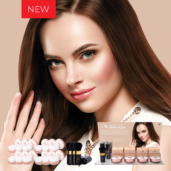 Argan Mineral Blush Starter Pack complete with RETAIL STAND