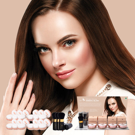 Argan Mineral Blush Starter Pack complete with RETAIL STAND