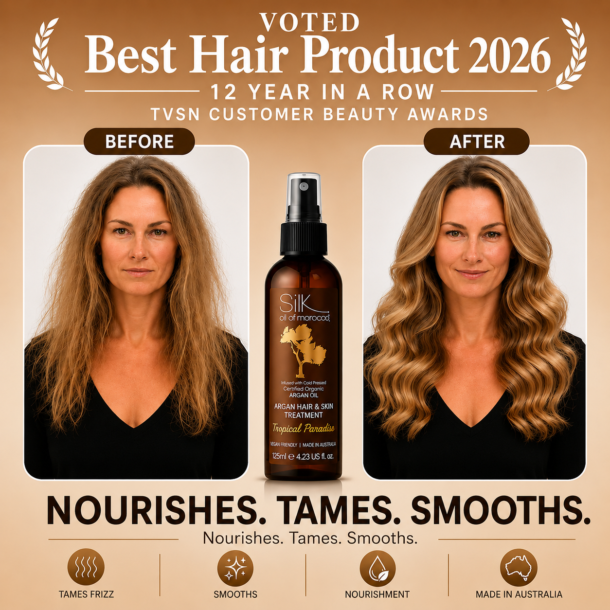 Silk Oil of Morocco - Tropical Paradise Argan Hair & Skin Treatment Serum