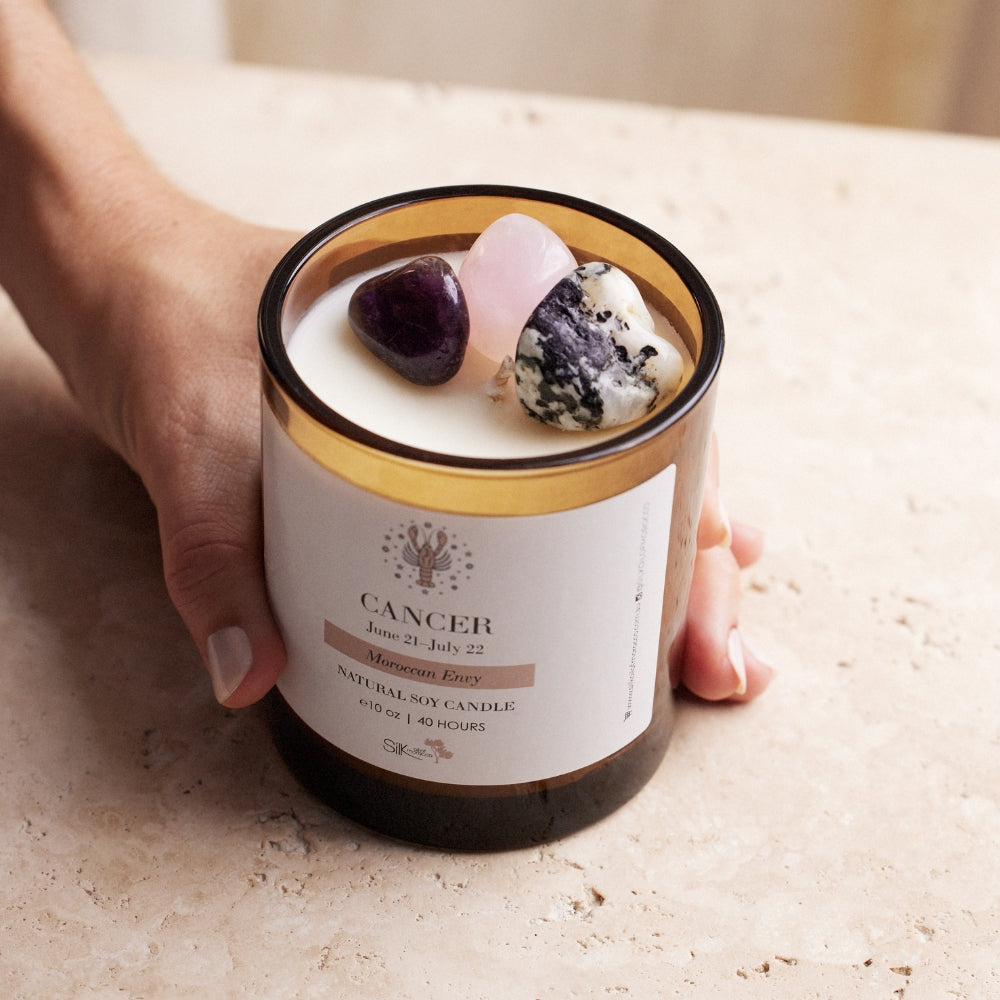 Silk Oil of Morocco - Zodiac Sign Crystal Candle