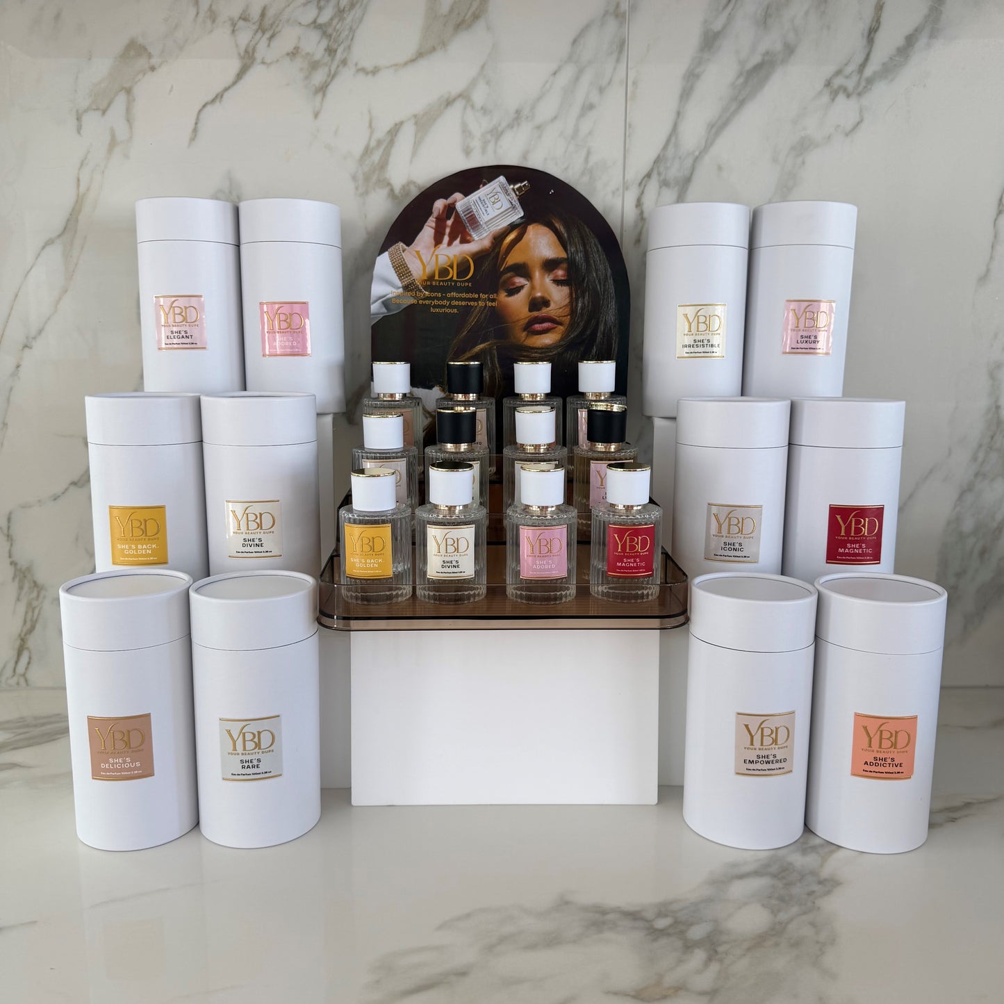 Retail Stand - Your Beauty Dupe Perfume x Silk Oil of Morocco