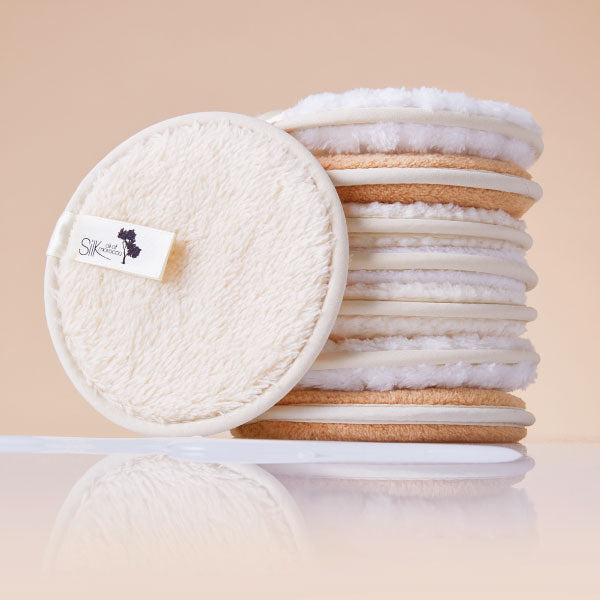 Silk Oil of Morocco - Microfibre Re-useable Makeup Remover Pads (2PK White & Cream)