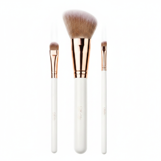 Beauty Expo Deals 2026 - White & Rose Gold Makeup Brush Trio